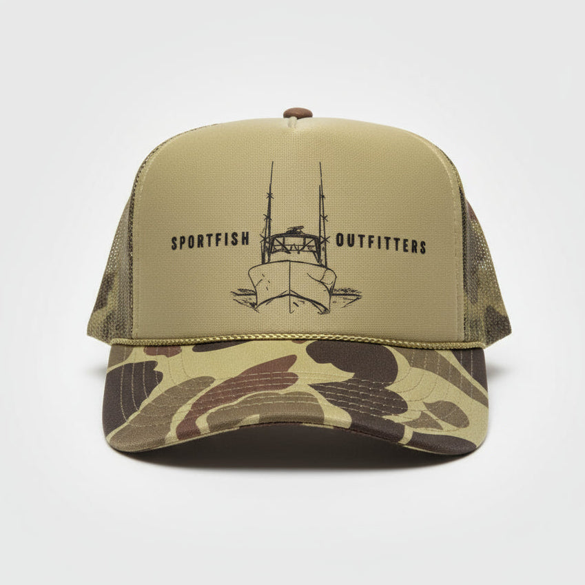 Sportfish Outfitters Tan Camo Trucker Hat