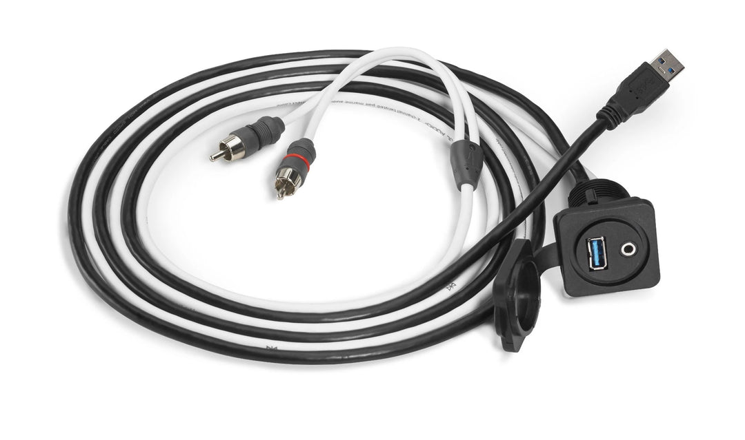 JL Audio XMD-USB/3.5MM-PNL Combo 3.5 mm Audio Jack and 9 Wire USB Port for Panel-Mounting