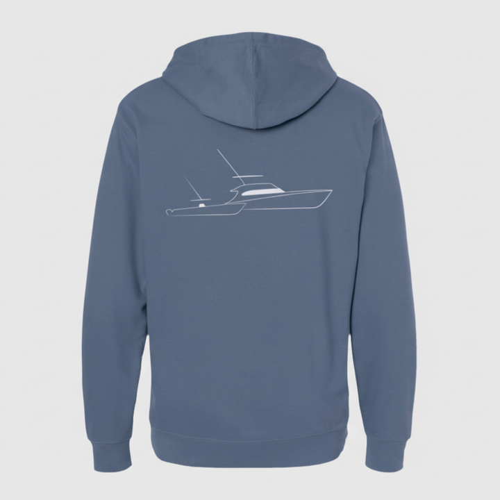 Sportfish Outfitters blue hooded sweatshirt