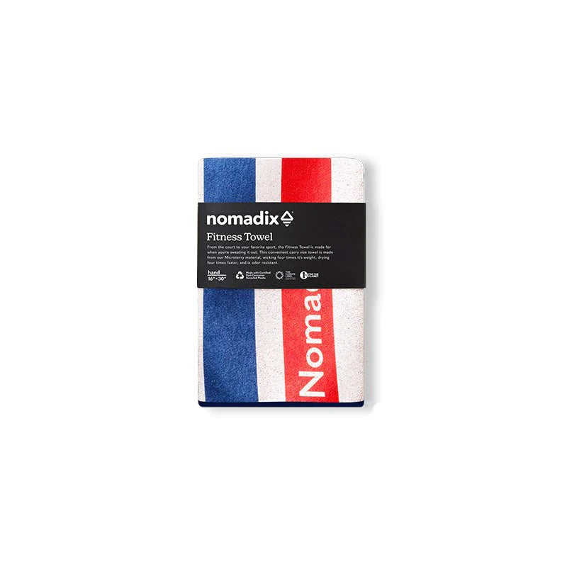 Nomadix Fitness Towel  Rally White Red and Blue