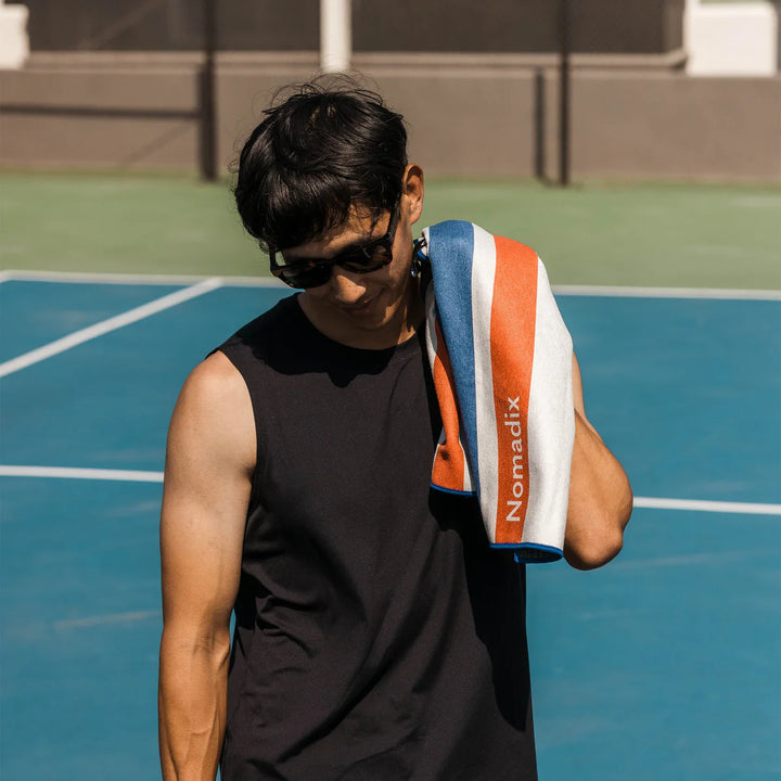 Nomadix Fitness Towel  Rally White Red and Blue