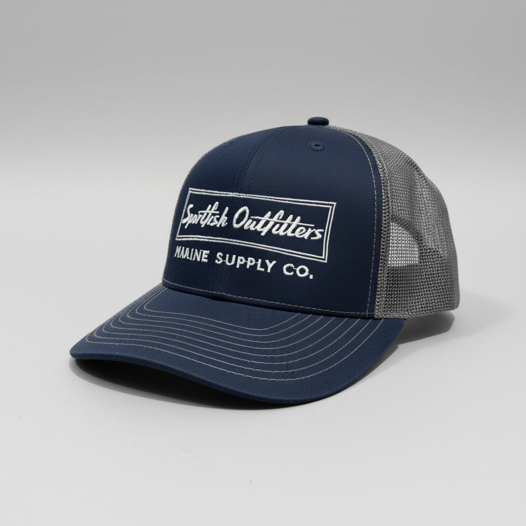 Navy Grey Classic Marine Supply Co Hat