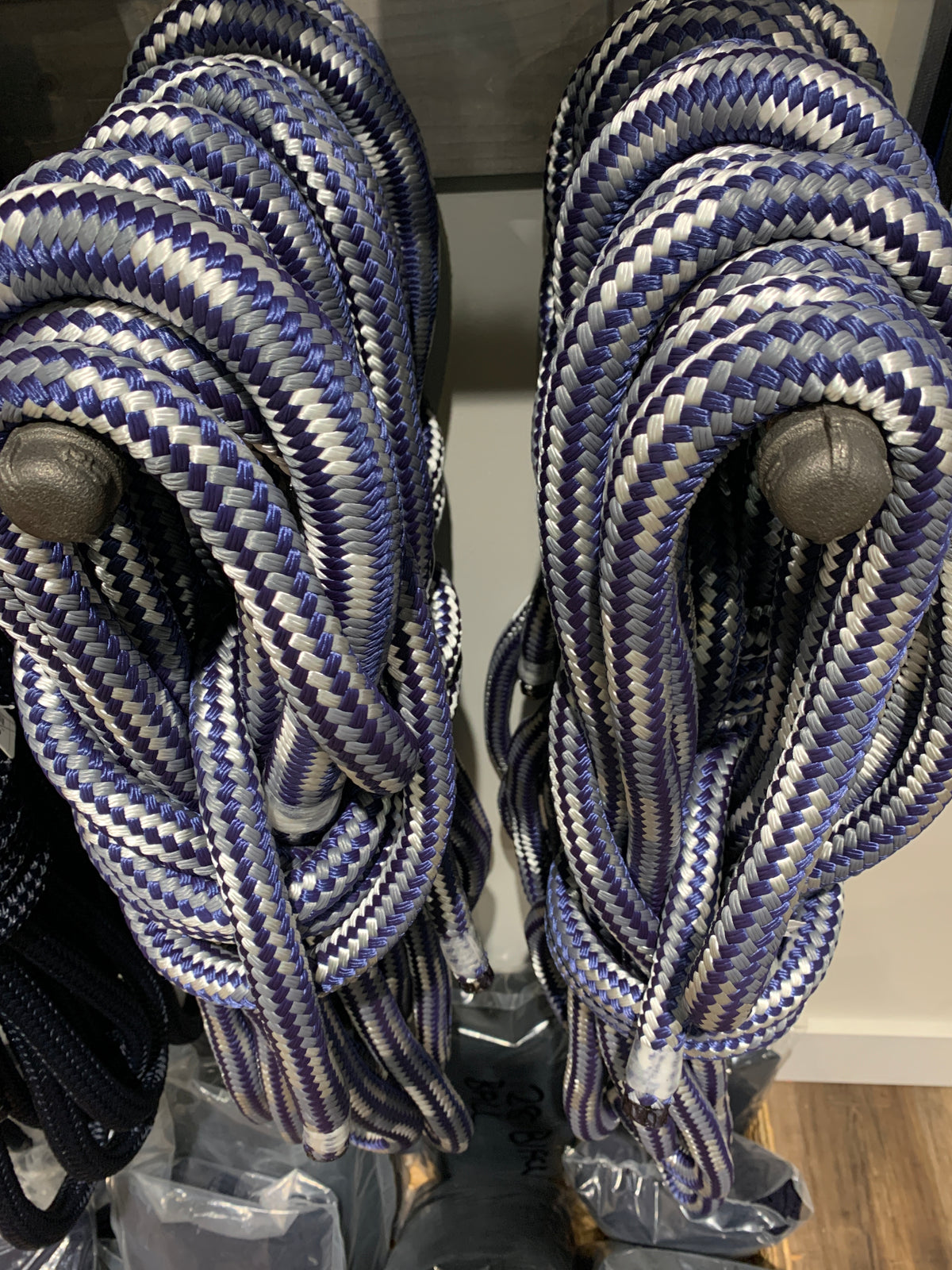 3/4&quot; Custom Dock Lines Double Braid Nylon - 50/25/25 Navy/Graphite Grey/White