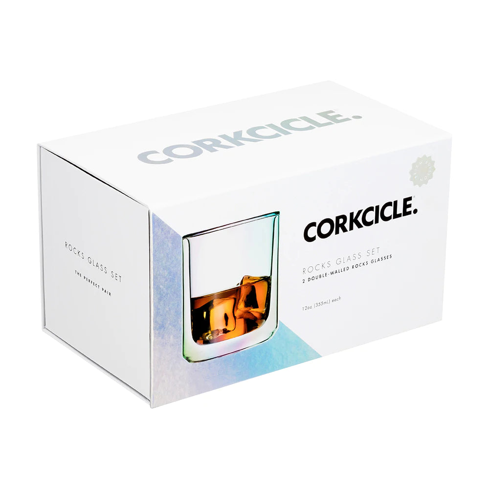 Corkcicle Glass Rocks - 12oz Double Pack - Clear