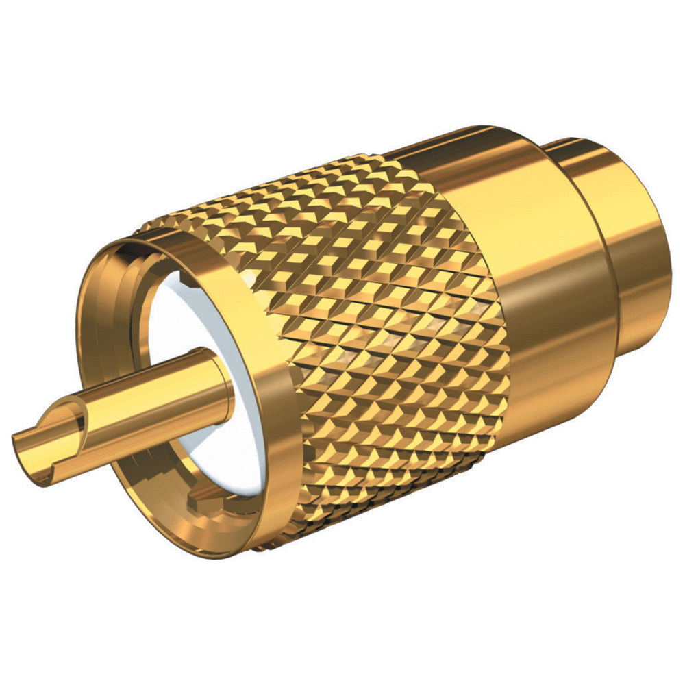 Shakespeare PL-259-58-G Gold Solder-Type Connector w/UG175 Adapter &amp; DooDad Cable Strain Relief f/RG-58x [PL-259-58-G]