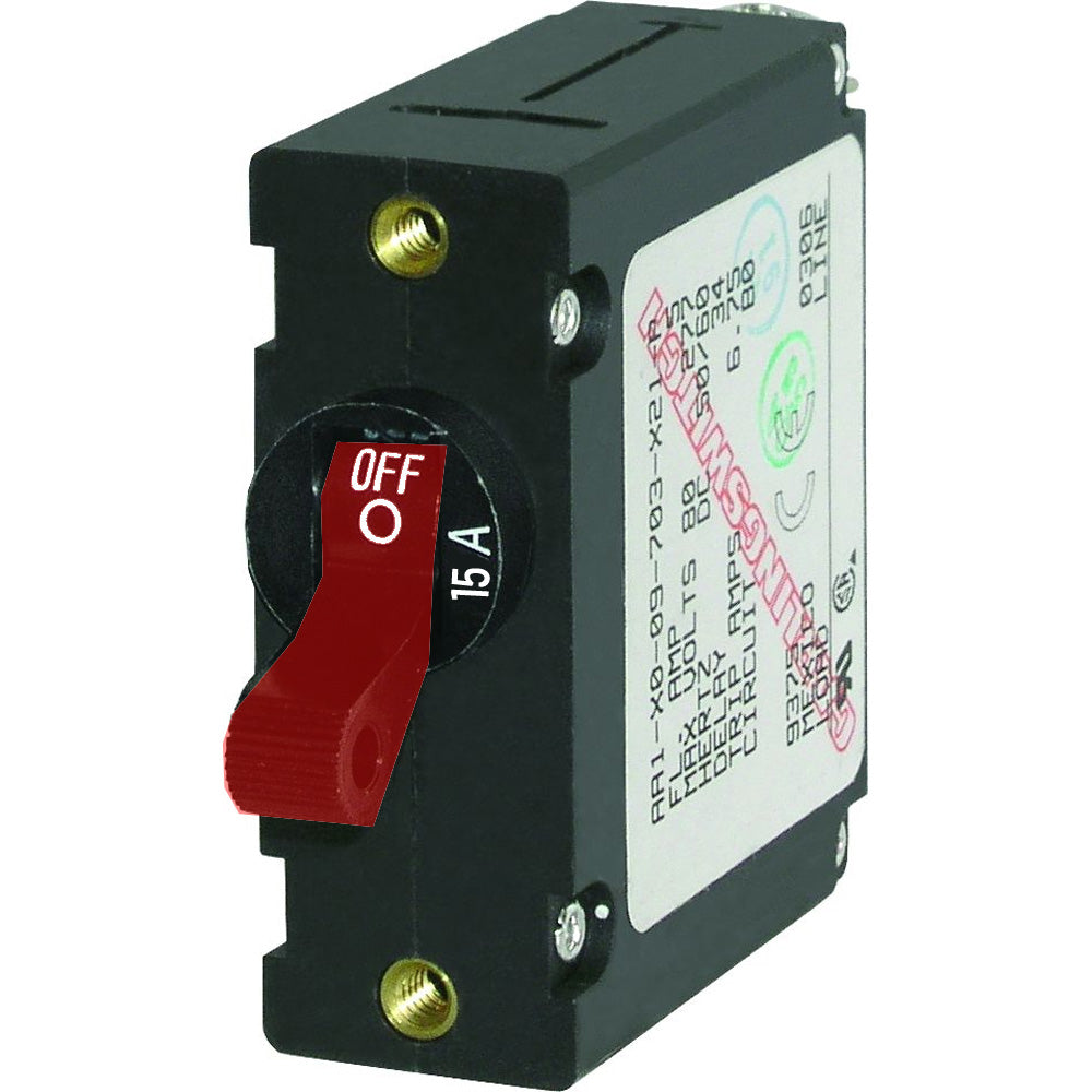 Blue Sea 7209 AC / DC Single Pole Magnetic World Circuit Breaker  -  15 Amp [7209]