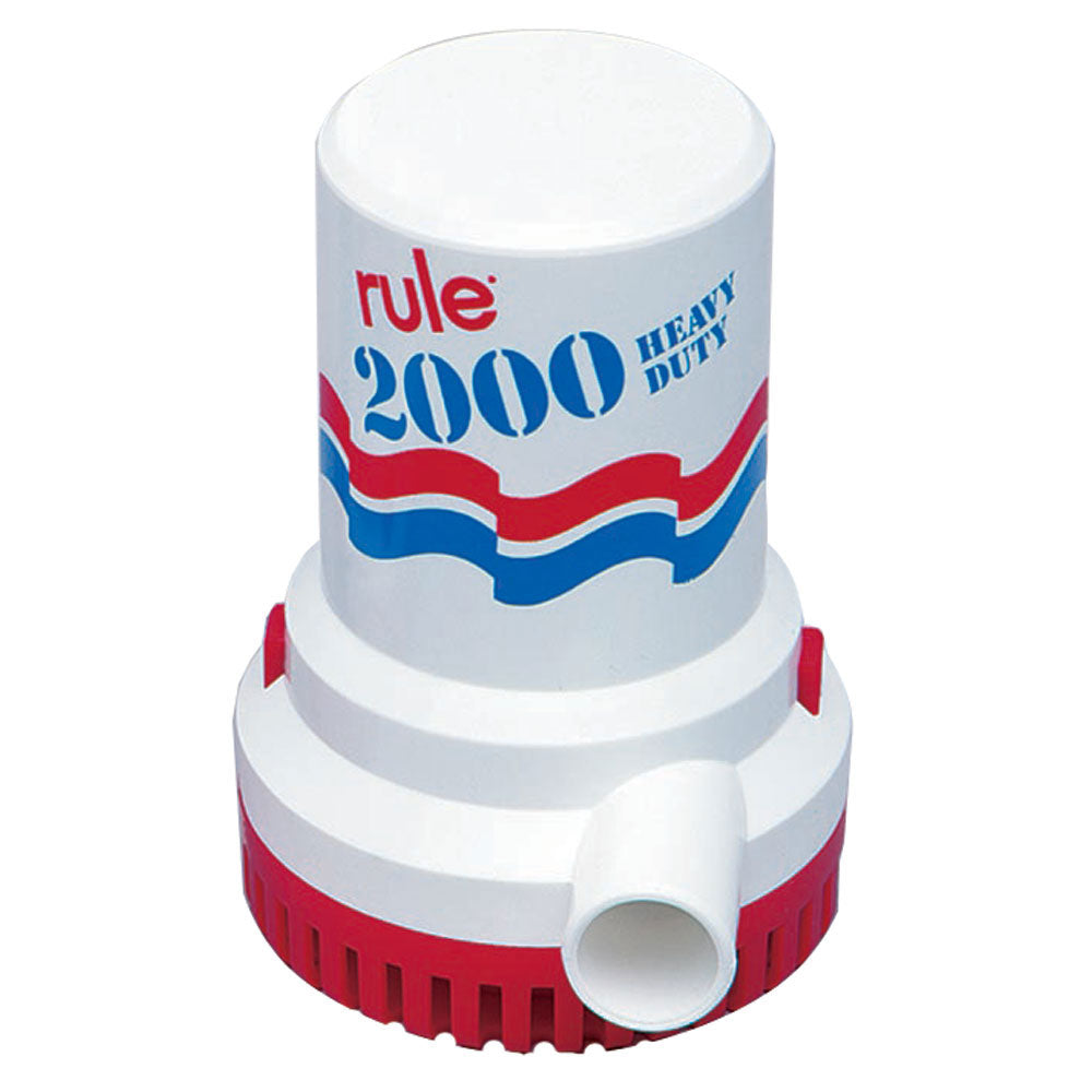 Rule 2000 GPH Non-Automatic Bilge Pump w/6&#39; Leads [10-6UL]