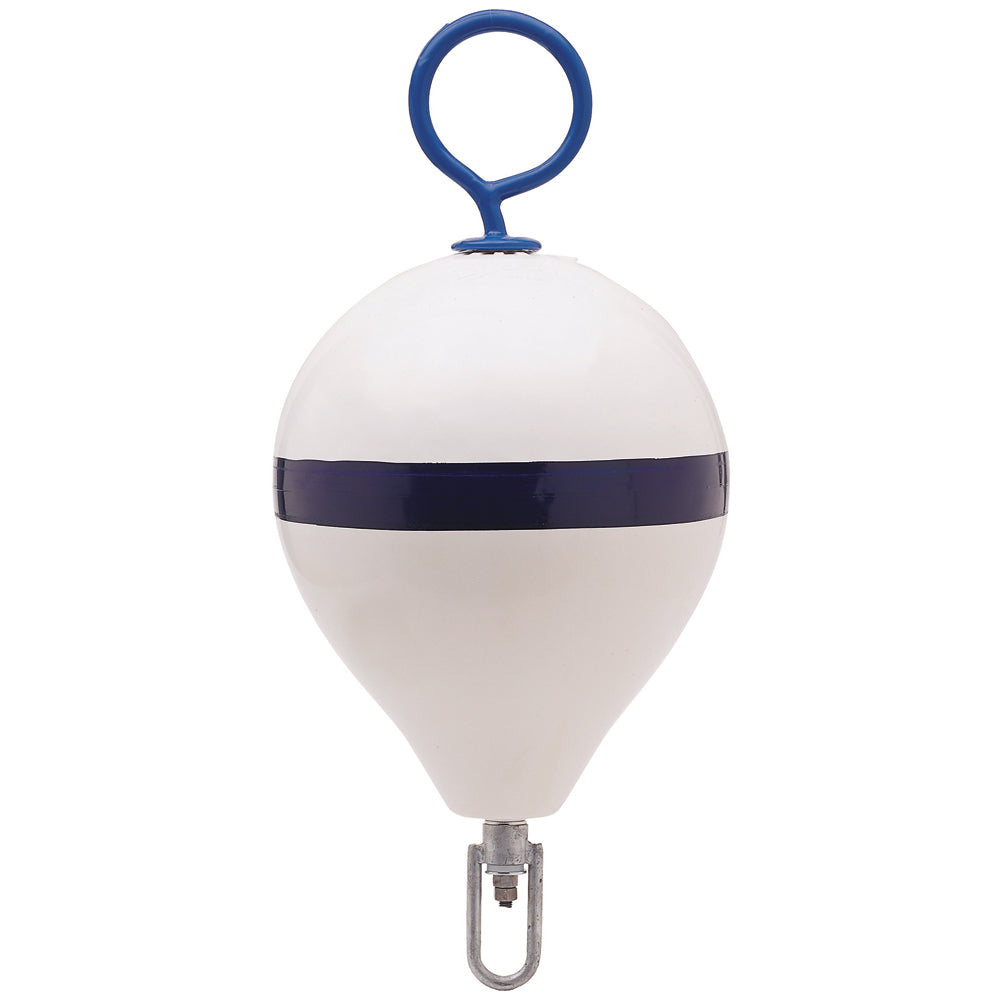 Polyform 13.5" CM Mooring Buoy w/Steel Iron - White Blue Stripe [CM-2 WH-STR]