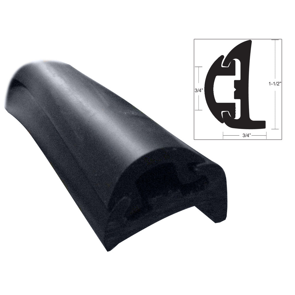TACO Semi-Rigid Rub Rail Kit - Black w/Black Insert - 50&#39; [V11-9795BBK50D-2]