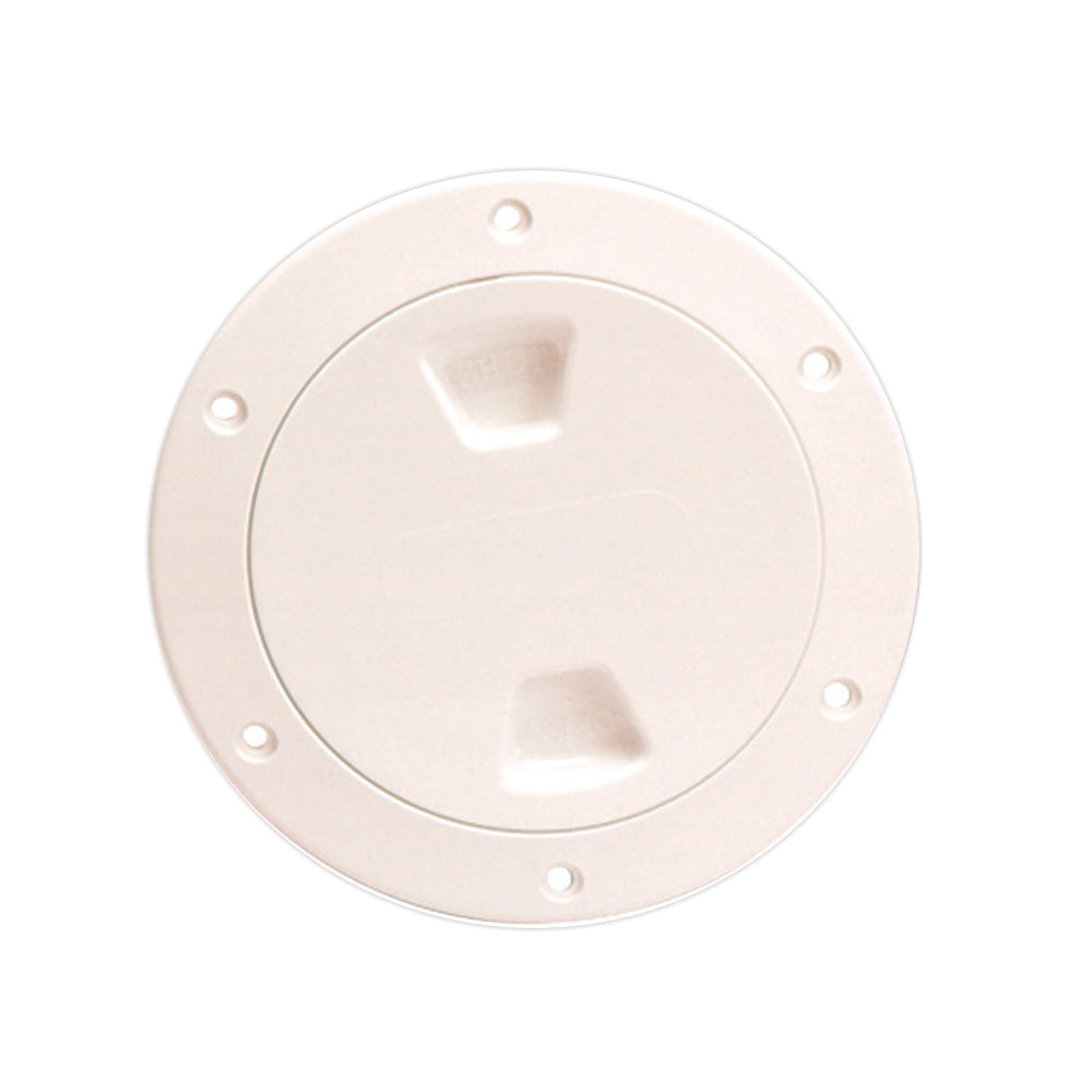 Beckson 4&quot; Smooth Center Screw-Out Deck Plate - Beige [DP40-N]