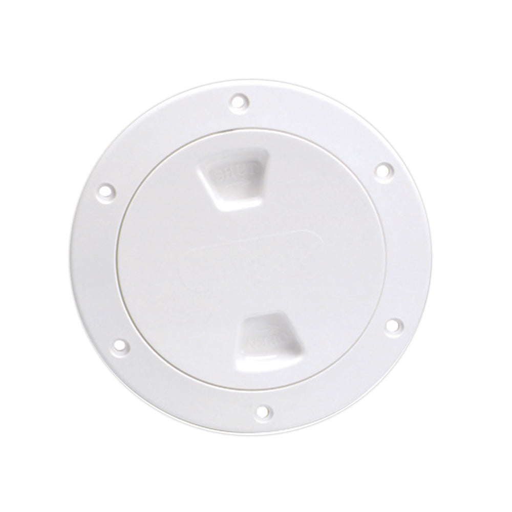 Beckson 4&quot; Smooth Center Screw-Out Deck Plate - White [DP40-W]