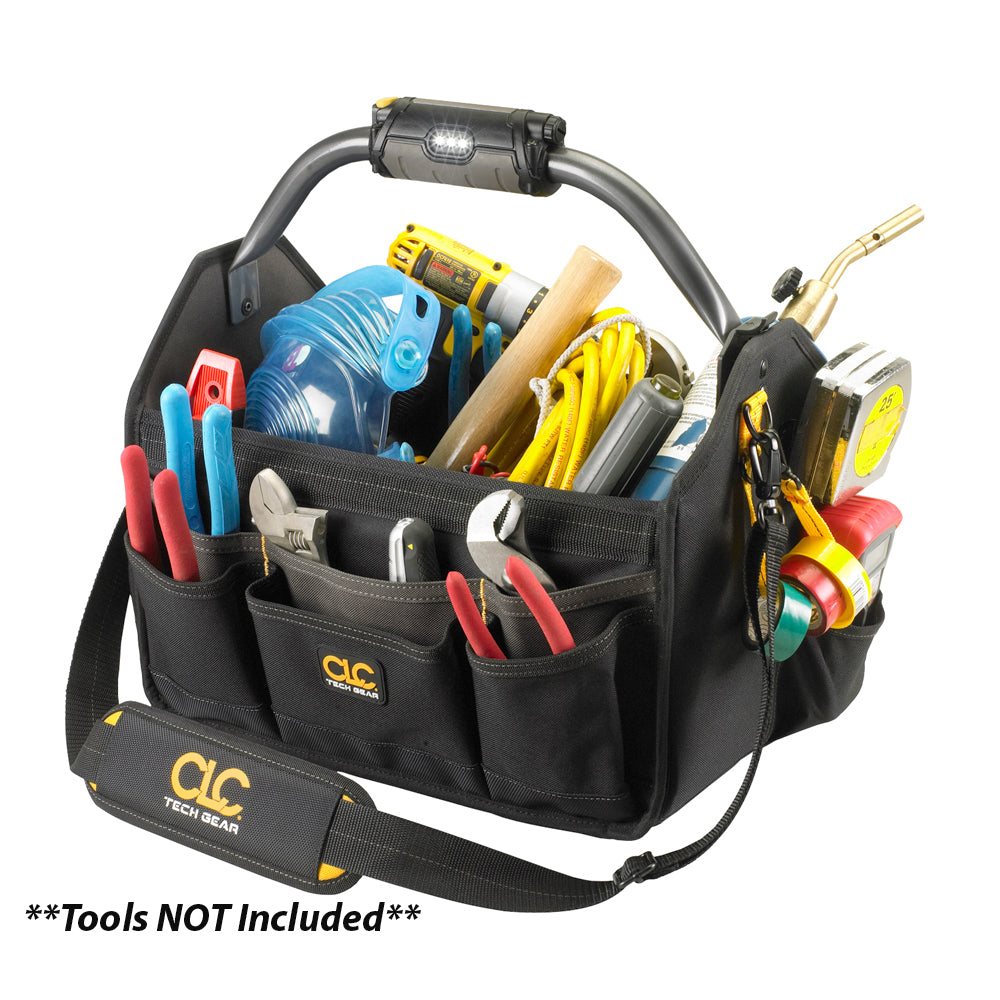 CLC L234 Tech Gear LED Lighted Handle Open Top Tool Carrier - 15&quot; [L234]