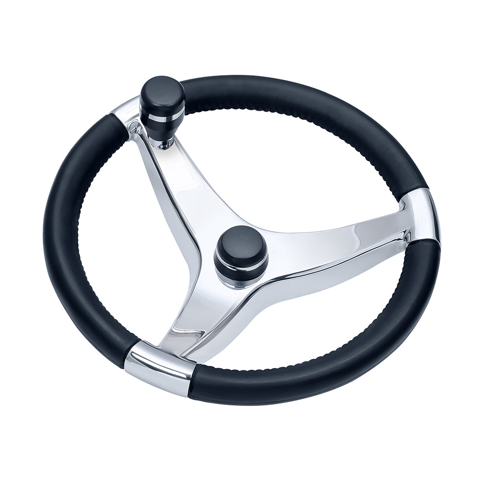 Schmitt Marine Evo Pro 316 Cast Stainless Steel Steering Wheel w/Control Knob - 13.5&quot; Diameter [7241321FGK]