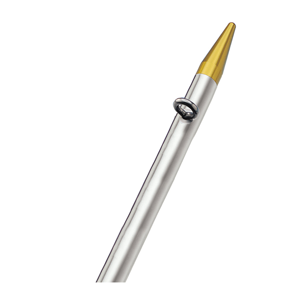 TACO 8&#39; Center Rigger Pole - Silver w/Gold Rings &amp; Tips - 1-&quot; Butt End Diameter [OC-0421VEL8]