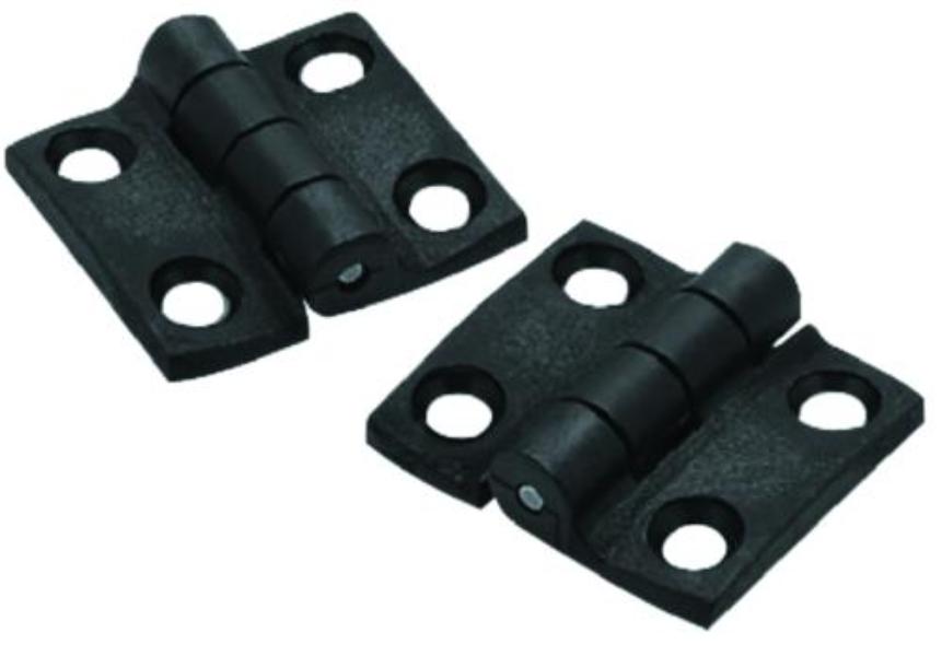 Seachoice Butt Hinge, 1-1/2" x1-3/8 Black Nylon , Pair