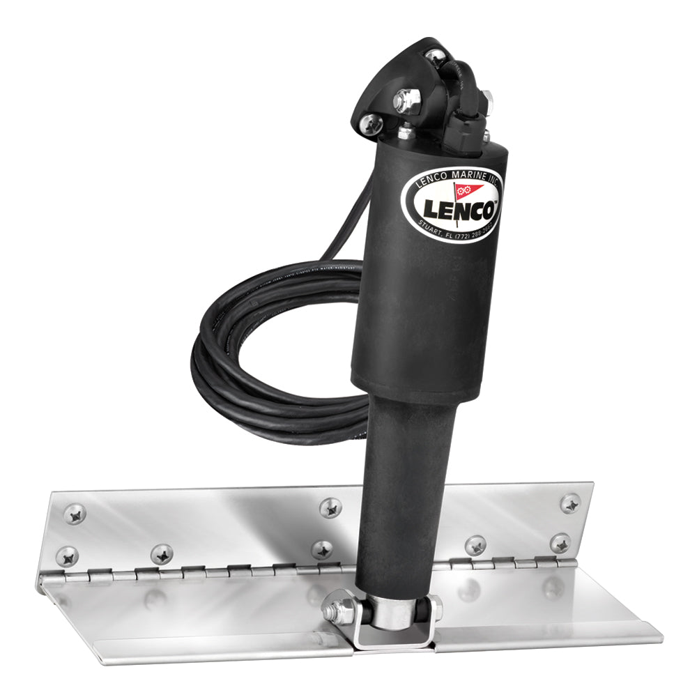 Lenco 4&quot; x 12&quot; Limited Space Trim Tab Kit w/o Switch Kit 12V - Electro-Polished - Standard Actuator [15126-101]