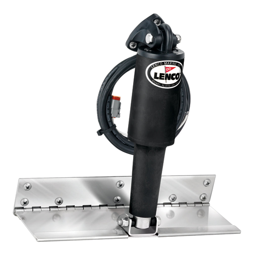 Lenco 4&quot; x 12&quot; Limited Space Trim Tab Kit w/o Switch Kit 12V - Electro-Polished - Short Actuator [15088-101]