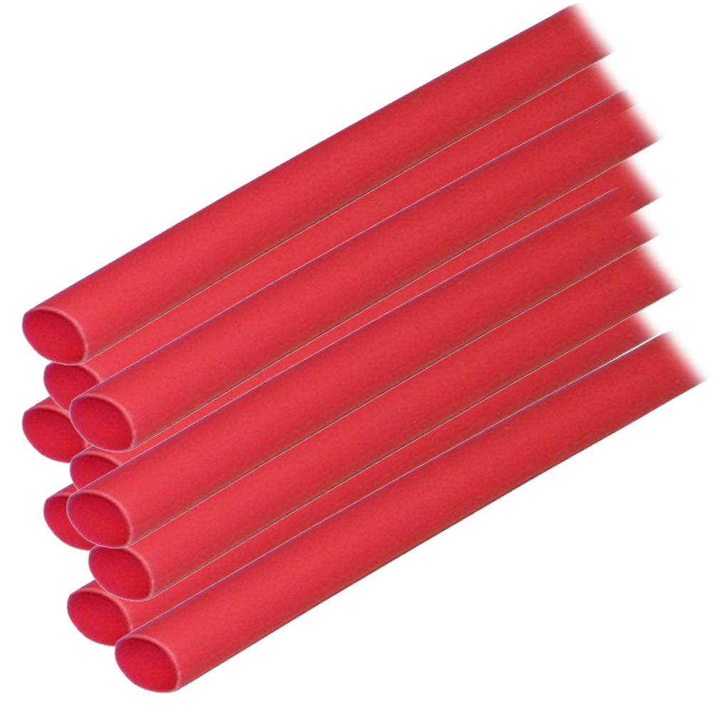 Ancor Adhesive Lined Heat Shrink Tubing (ALT) - 1/4&quot; x 6&quot; - 10-Pack - Red [303606]