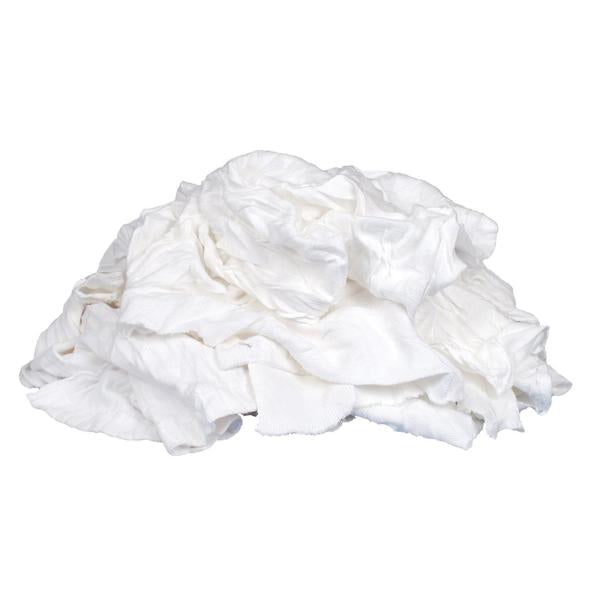 White Knit Cut Up T-Shirt Rags 1 lb Bag