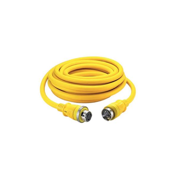 Hubbell 50A/125/250V 50&#39; Shore Power Cable Set Yellow