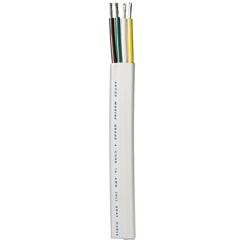 Ancor Trailer Cable - 16/4 AWG - Yellow/White/Green/Brown - Flat - 100&#39; [154010]