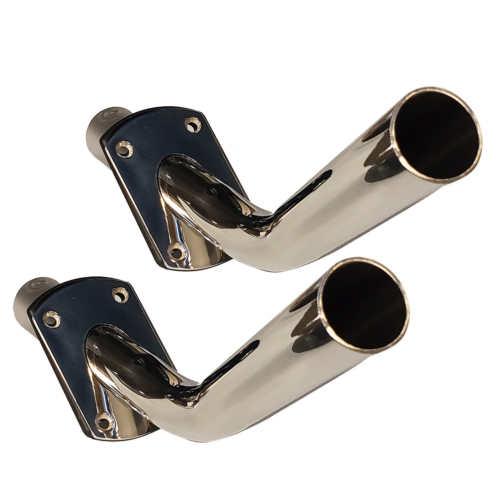 Tigress Gunnel Mount Outrigger Holders - Fabricated 304 S.S. - 1-1/8&quot; I.D.- Pair [88500]