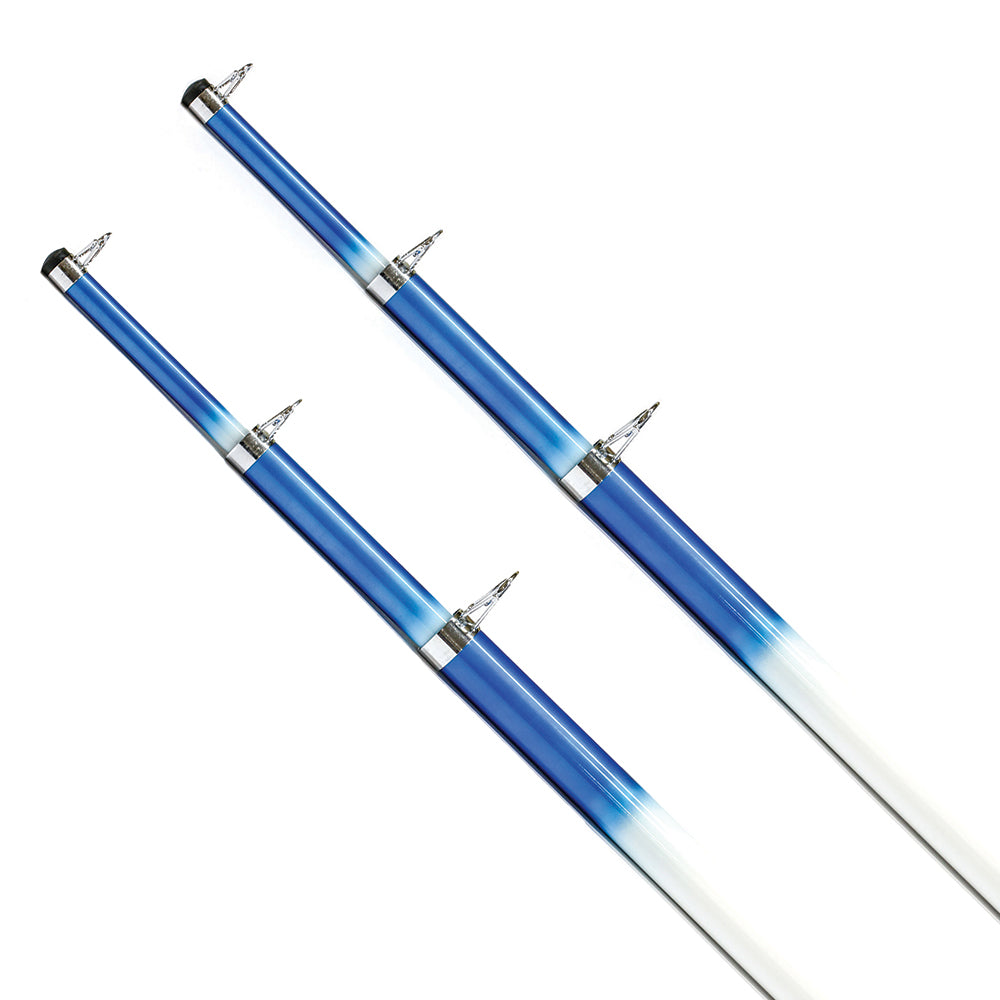Tigress 15 Telescoping Fiberglass Outrigger Poles - 1-1/8&quot; O.D. - White/Blue - Pair [88200]