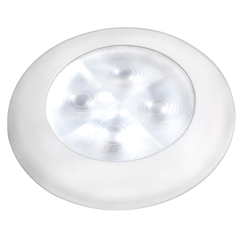 Hella Marine Slim Line LED &#39;Enhanced Brightness&#39; Round Courtesy Lamp - White LED - White Plastic Bezel - 12V [980500541]