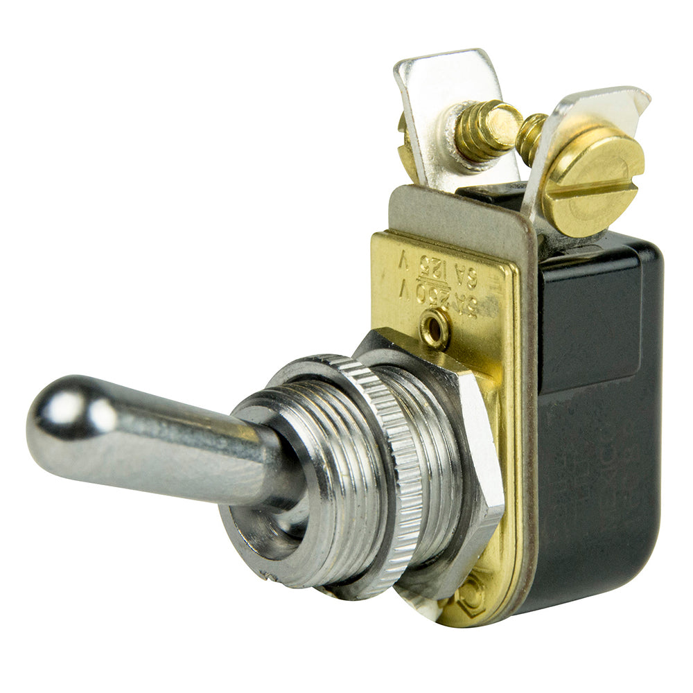 BEP SPST Chrome Plated Toggle Switch - 11/16&quot; Handle - OFF/ON [1002021]
