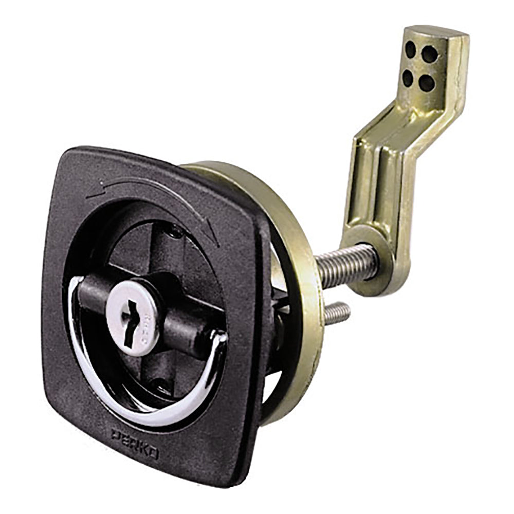 Perko Black Flush Lock - 2.5&quot; x 2.5&quot; w/Offset Cam Bar  Flexible Polymer Strike [0931DP1BLK]
