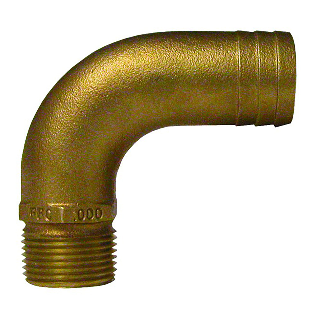 GROCO 3/4&quot; NPT x 1&quot; ID Bronze Full Flow 90 Elbow Pipe to Hose Fitting [FFC-750]
