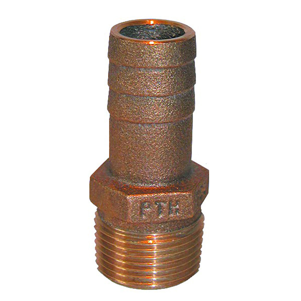 GROCO 1/2&quot; NPT x 1/2&quot; or 5/8&quot; ID Bronze Pipe to Hose Straight Fitting [PTH-5062]