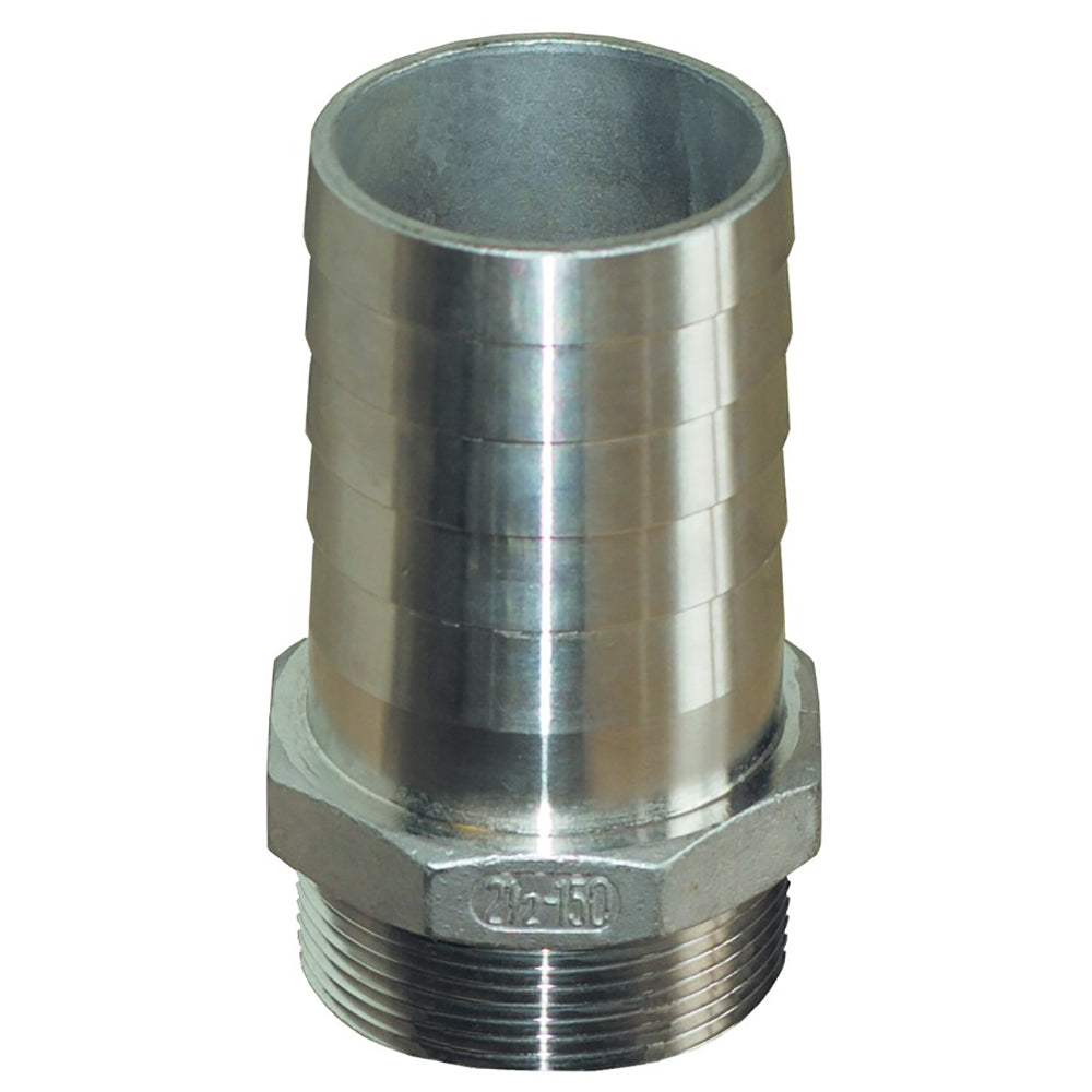 GROCO 1-1/2&quot;&quot; NPT x 1-1/2&quot; ID Stainless Steel Pipe to Hose Straight Fitting [PTH-1500-S]