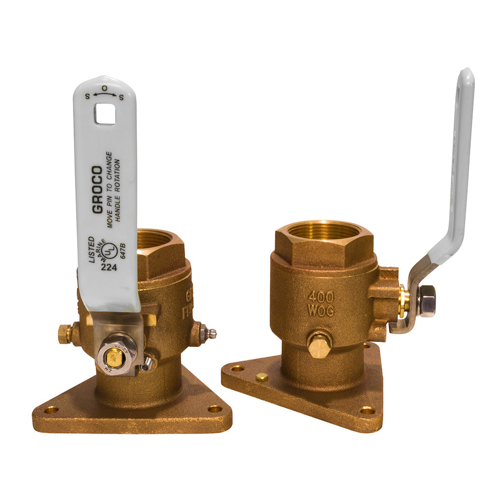 GROCO 1-1/2&quot; Bronze Tri-Flanged Ball Valve/Seacock [FBV-1500]