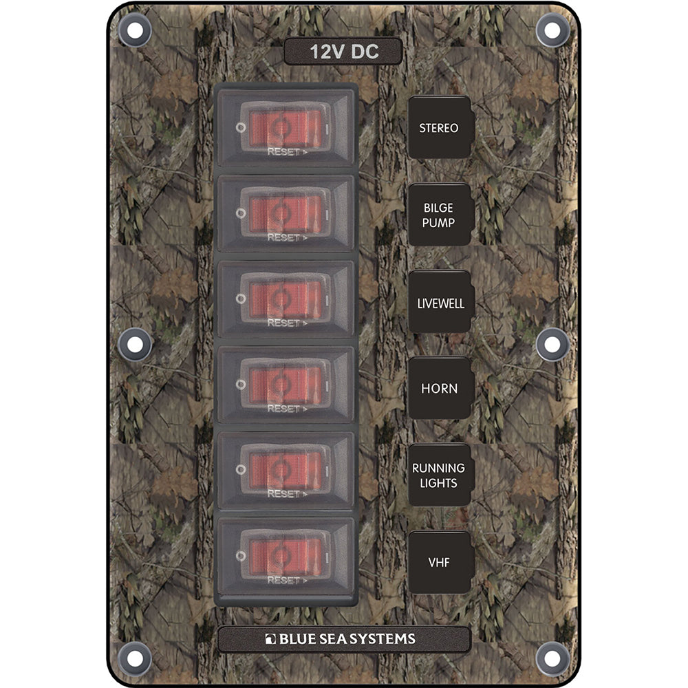 Blue Sea 4325 Circuit Breaker Switch Panel 6 Position - Camo [4325]