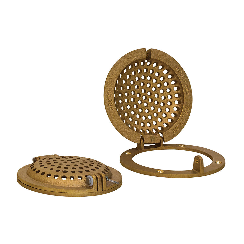 GROCO Bronze Round Hull Strainer w/Access Door f/Up To 4&quot; Thru-Hull [RSC-4000]