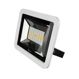 Lunasea 35W Slimline LED Floodlight, 12/24V, Cool White, 4800 Lumens, 3 Cord - White Housing [LLB-36MN-81-00]