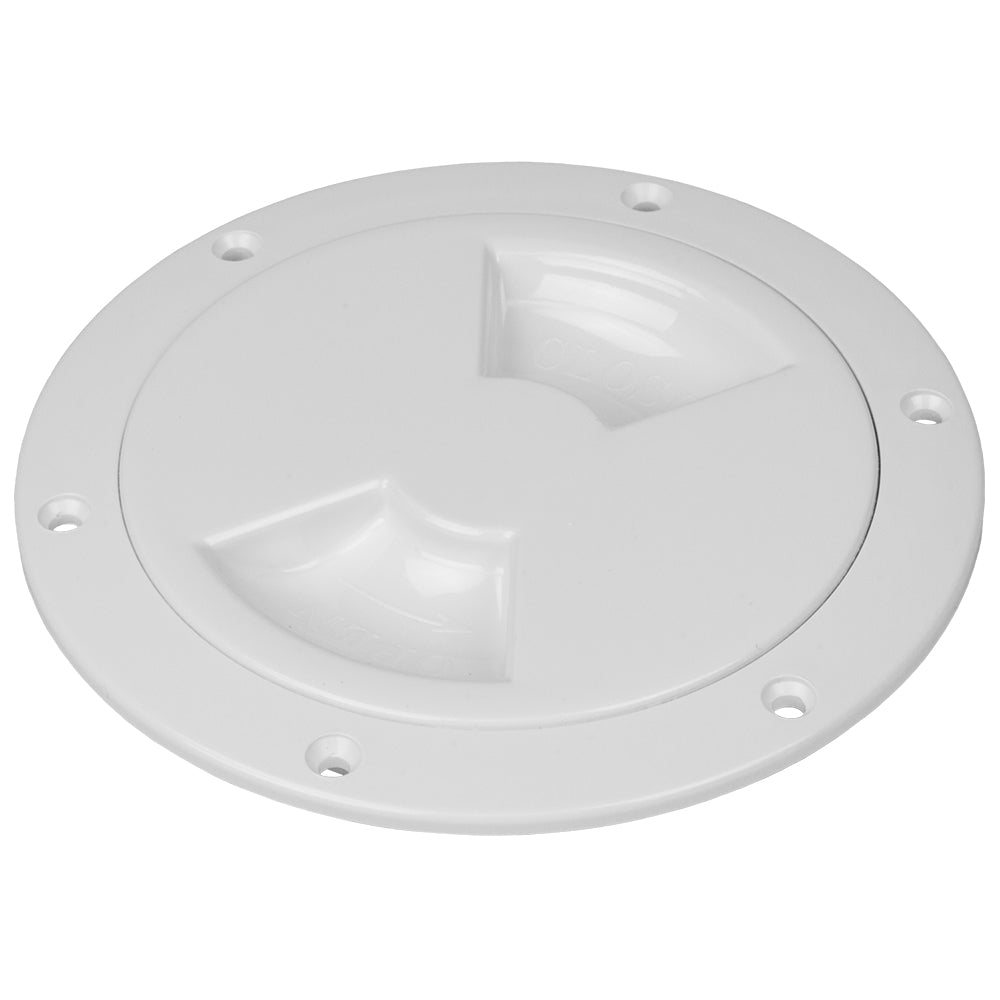 Sea-Dog Smooth Quarter Turn Deck Plate - White - 5&quot; [336150-1]