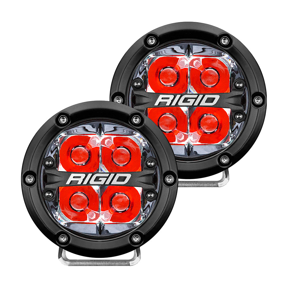 RIGID Industries 360-Series 4&quot; LED Off-Road Spot Beam w/Red Backlight - Black Housing [36112]