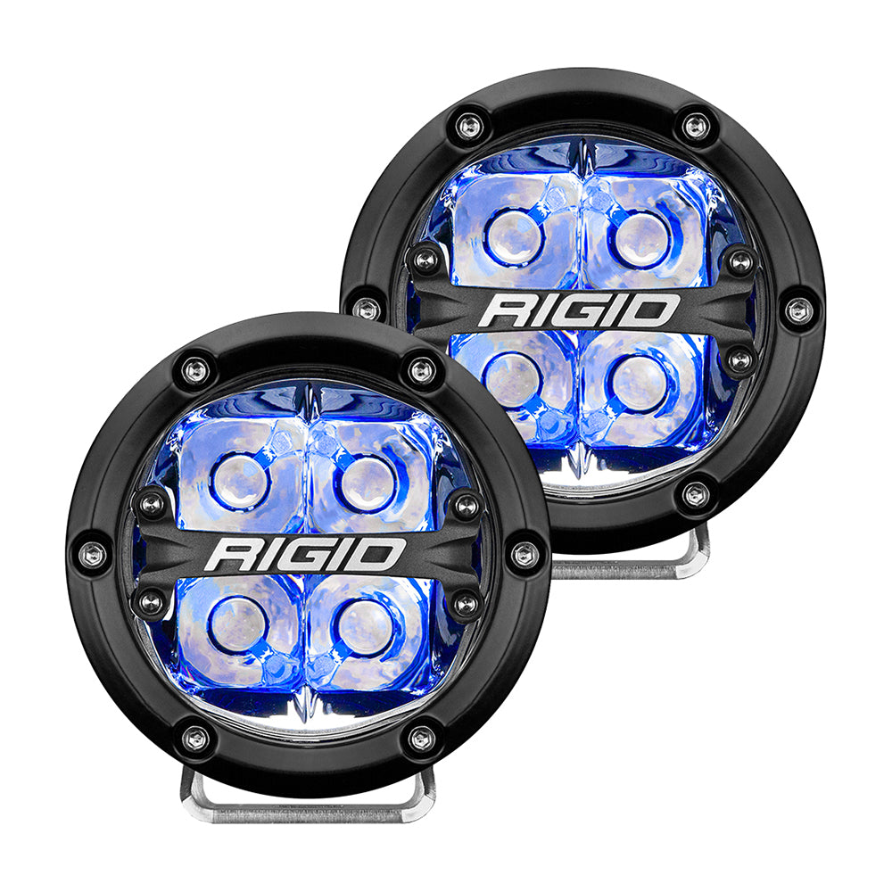 RIGID Industries 360-Series 4&quot; LED Off-Road Spot Beam w/Blue Backlight - Black Housing [36115]