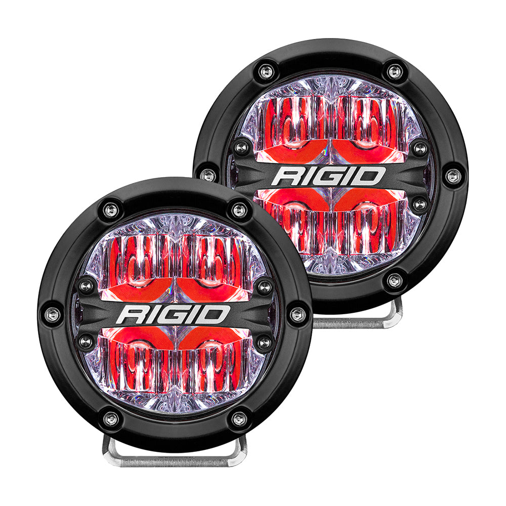 RIGID Industries 360-Series 4&quot; LED Off-Road Fog Light Drive Beam w/Red Backlight - Black Housing [36116]