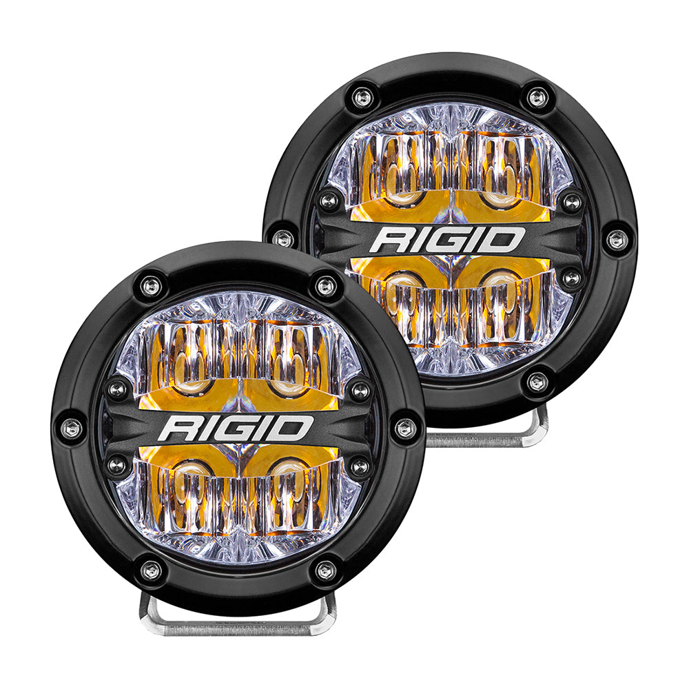 RIGID Industries 360-Series 4&quot; LED Off-Road Fog Light Drive Beam w/Amber Backlight - Black Housing [36118]