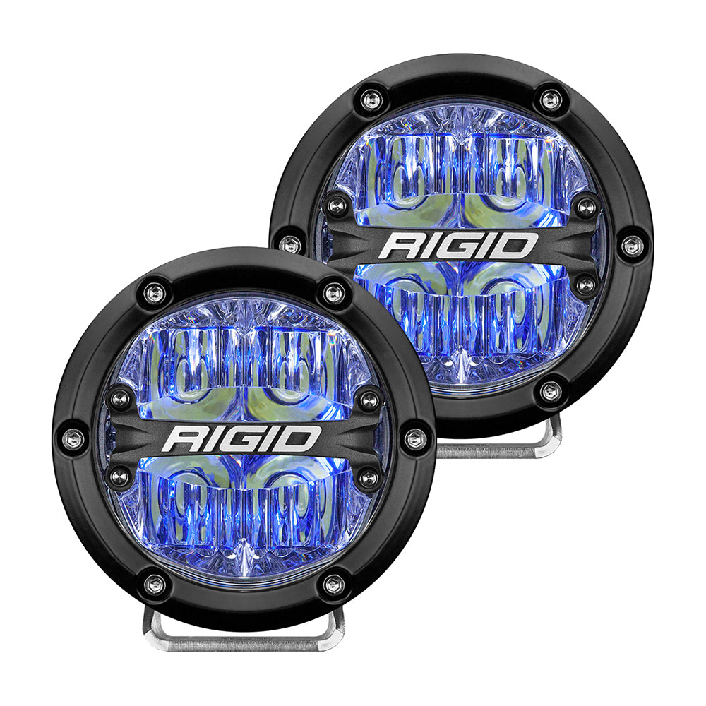 RIGID Industries 360-Series 4&quot; LED Off-Road Fog Light Drive Beam w/Blue Backlight - Black Housing [36119]