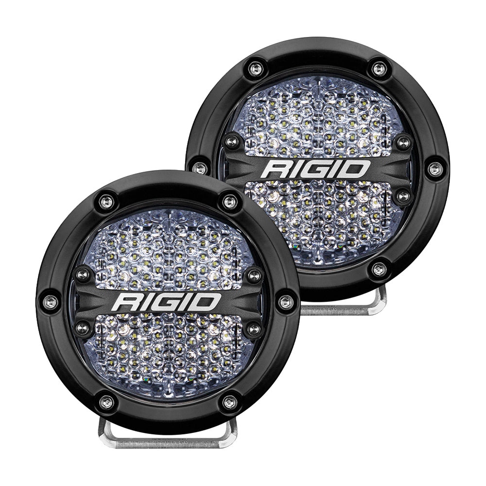 RIGID Industries 360-Series 4&quot; LED Off-Road Fog Light Diffused Beam w/White Backlight - Black Housing [36208]