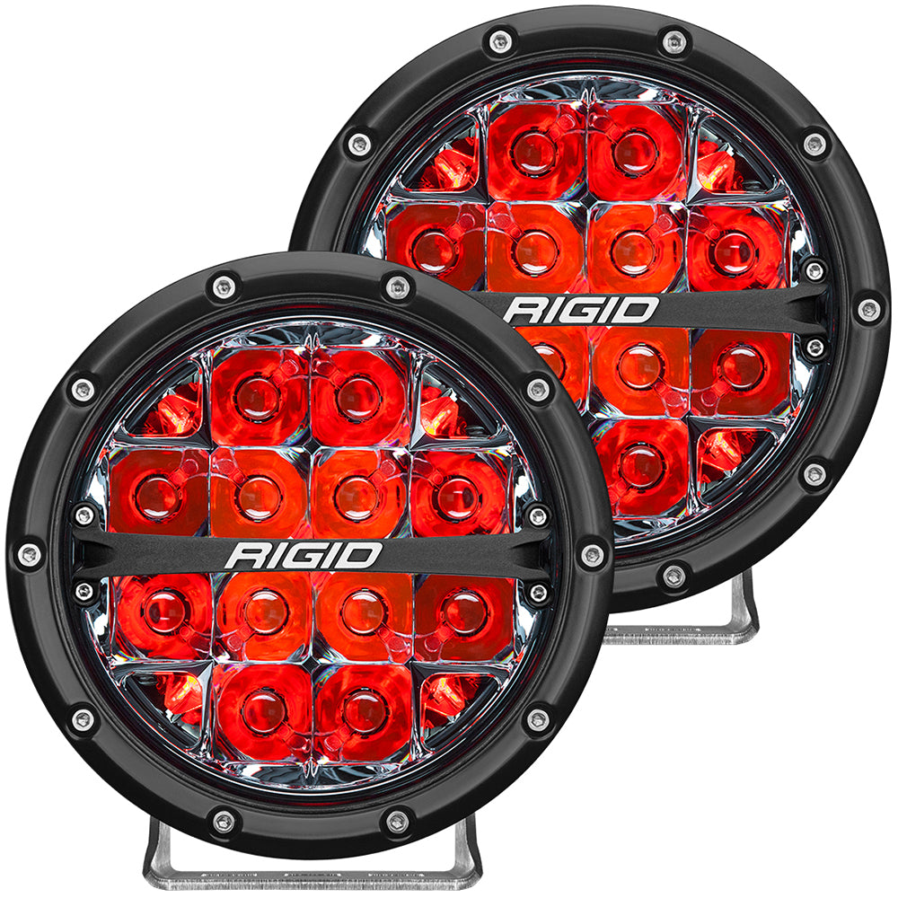 RIGID Industries 360-Series 6&quot; LED Off-Road Fog Light Spot Beam w/Red Backlight - Black Housing [36203]
