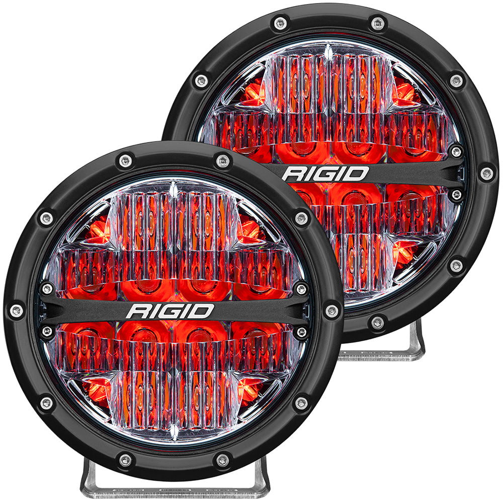 RIGID Industries 360-Series 6&quot; LED Off-Road Fog Light Drive Beam w/Red Backlight - Black Housing [36205]