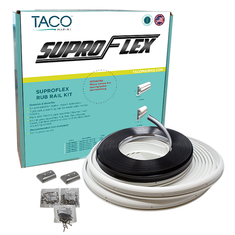 TACO SuproFlex Rub Rail Kit - White w/Flex Chrome Insert - 1.6&quot;H x .78&quot;W x 60L [V11-9960WCM60-2]