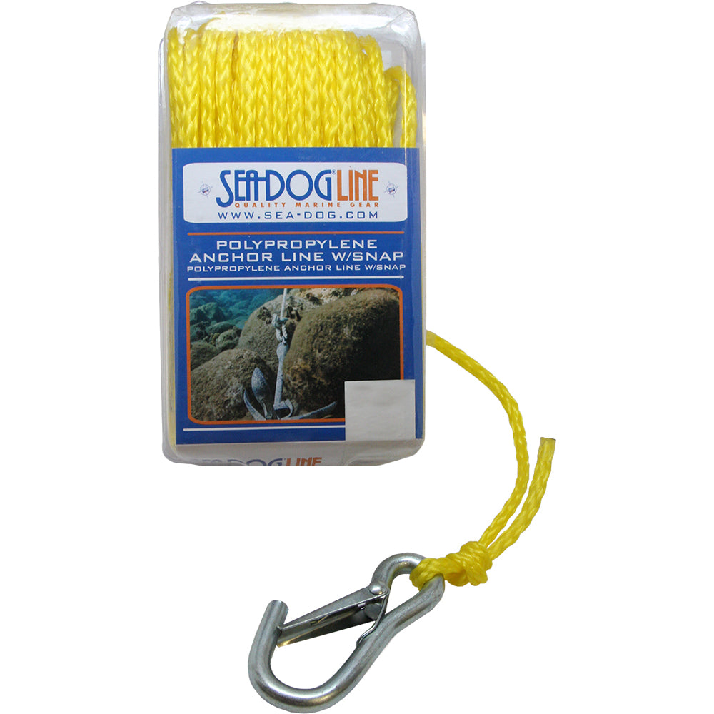 Sea-Dog Poly Pro Anchor Line w/Snap - 1/4&quot; x 100 - Yellow [304206100YW-1]