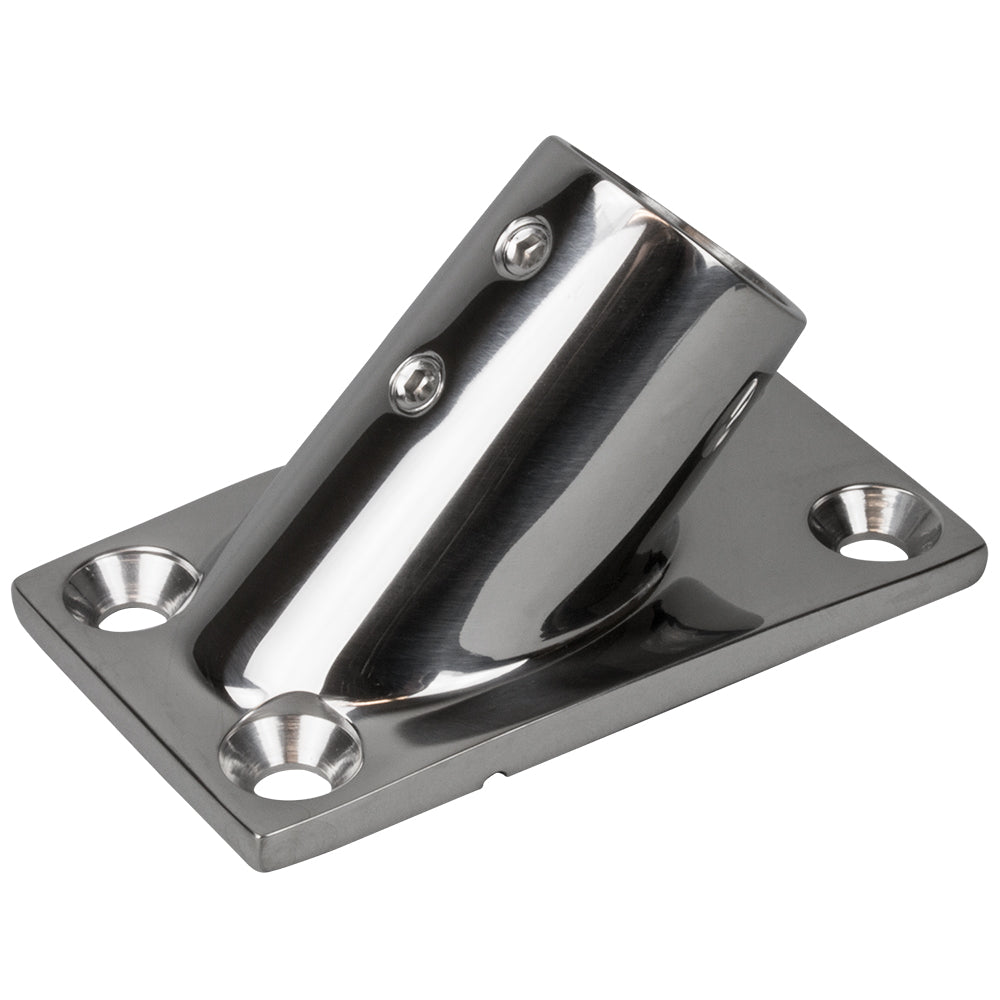Sea-Dog Rail Base Fitting Rectangular Base 45 316 Stainless Steel - 3-1/4&quot; x 1-7/8&quot; - 1&quot; OD [281451-1]
