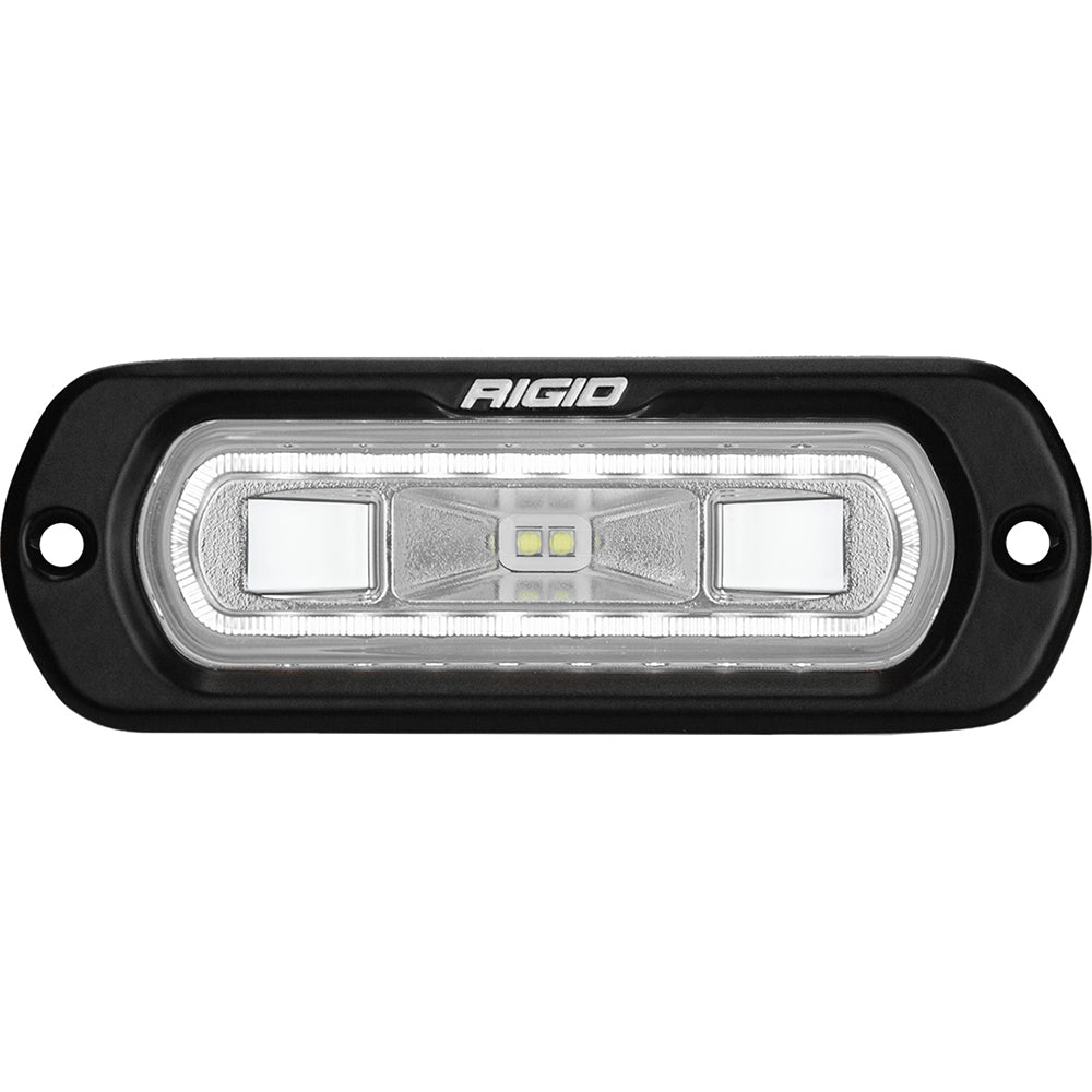 RIGID Industries SR-L Series Marine Spreader Light - Black Flush Mount - White Light w/White Halo [52200]